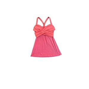 Lululemon womens Sz 8 coral orange wrap it up tank top